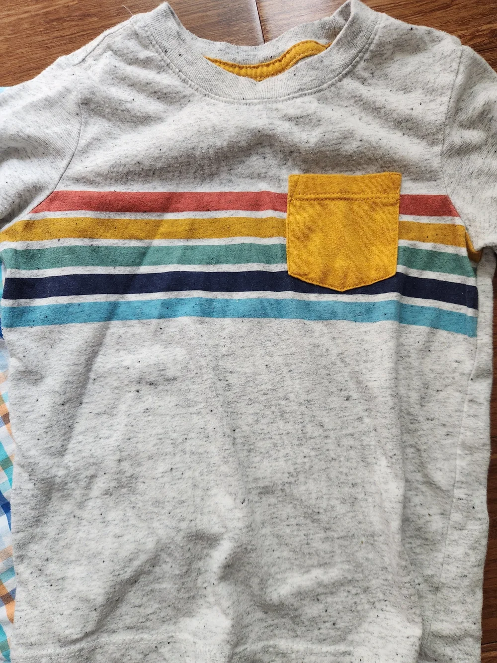 Set Of 2 Boy's Shirts- Stripe Pocket T-Shirt And Button Down Shirt, 2T